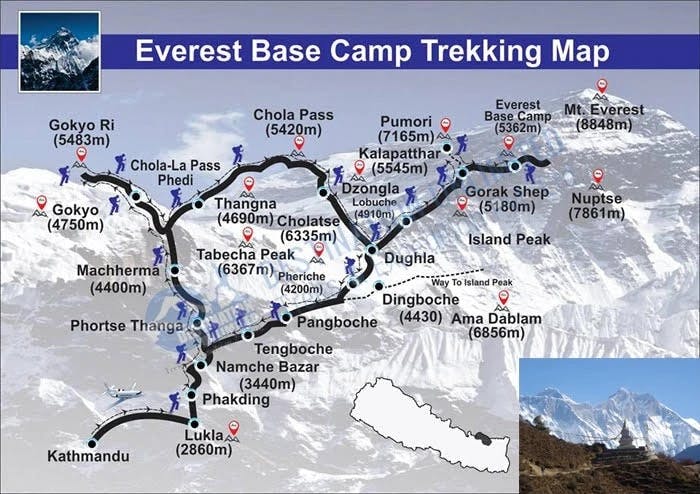 Everest View Trek - 8 Days trip map